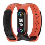 For Xiaomi Mi Band 5/6/7 Mijobs Two-color TPU Silicone Watch Band(Black+Orange)