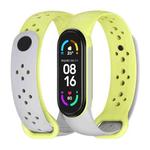 For Xiaomi Mi Band 5/6/7 Mijobs Two-color TPU Silicone Watch Band(Grey+Grass Green)