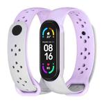 For Xiaomi Mi Band 5/6/7 Mijobs Two-color TPU Silicone Watch Band(Grey+Purple)