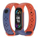 For Xiaomi Mi Band 5/6/7 Mijobs Two-color TPU Silicone Watch Band(Midnight Blue+Orange)