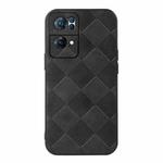 For OPPO Reno7 Pro Weave Plaid PU Phone Case(Black)