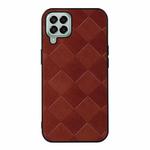 For Samsung Galaxy M33 5G Weave Plaid PU Phone Case(Brown)