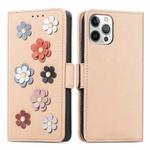 For iPhone 12 mini Stereoscopic Flowers Leather Phone Case (Yellow)