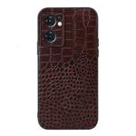 For OPPO Reno7 5G International Version / Find X5 Lite Crocodile Texture Genuine Leather Phone Case(Coffee)