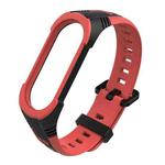 For Xiaomi Mi Band 5 / 6 / 7 Mijobs Two-color Silicone Watch Band(Black+Red)