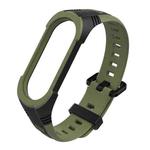 For Xiaomi Mi Band 5 / 6 / 7 Mijobs Two-color Silicone Watch Band(Black+Army Green)