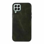For Samsung Galaxy M33 5G Genuine Leather Double Color Crazy Horse Phone Case(Green)