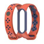 For Xiaomi Mi Band 5/6/7 Mijobs Sport Two-color TPU Watch Band(Orange+Midnight Blue)