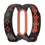 For Xiaomi Mi Band 5/6/7 Mijobs Sport Two-color TPU Watch Band(Black+Orange)