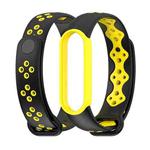 For Xiaomi Mi Band 5/6/7 Mijobs Sport Two-color TPU Watch Band(Black+Yellow)