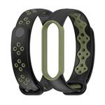 For Xiaomi Mi Band 5/6/7 Mijobs Sport Two-color TPU Watch Band(Black+Army Green)