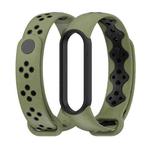 For Xiaomi Mi Band 5/6/7 Mijobs Sport Two-color TPU Watch Band(Army Green+Black)