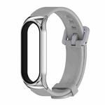 For Xiaomi Mi Band 3/4/5/6 Mijobs CS Silicone Waterproof Watch Band(Grey+Silver)
