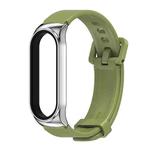 For Xiaomi Mi Band 3/4/5/6 Mijobs CS Silicone Waterproof Watch Band(Army Green+Silver)