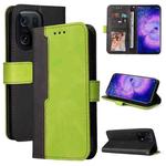 For OPPO Find X5 Stitching-Color Flip Leather Phone Case(Green)