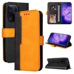 For OPPO Find X5 Stitching-Color Flip Leather Phone Case(Orange)