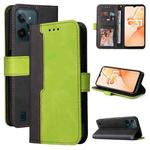 For OPPO Realme C31 4G Stitching-Color Flip Leather Phone Case(Green)