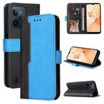 For OPPO Realme C31 4G Stitching-Color Flip Leather Phone Case(Blue)