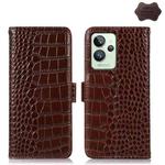 For OPPO Realme GT2 Pro Crocodile Top Layer Cowhide Leather Phone Case(Brown)