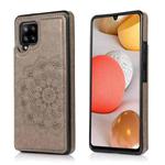 For Samsung Galaxy A42 5G Double Buckle Mandala PU+TPU Phone Case(Grey)