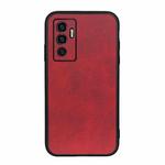 For vivo S10e 5G / V23e Accurate Hole Two-color Calf Texture PU Phone Case(Red)