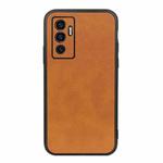 For vivo S10e 5G / V23e Accurate Hole Two-color Calf Texture PU Phone Case(Brown)