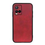 For vivo Y32 China / Y21s / Y33s / Y21t Accurate Hole Two-color Calf Texture PU Phone Case(Red)