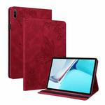 For Huawei MatePad 11 2021 Butterfly Flower Embossed Leather Tablet Case(Red)