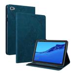 For Huawei MediaPad M5 Lite Butterfly Flower Embossed Leather Tablet Case(Blue)