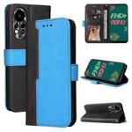 For Infinix Hot 11S Stitching-Color Horizontal Flip Leather Case(Blue)