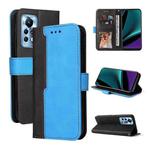 For Infinix Note 11 Pro Stitching-Color Horizontal Flip Leather Case(Blue)