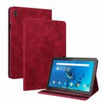 For Lenovo Tab M10 TB-X605L/X605F Butterfly Flower Embossed Leather Tablet Case(Red)