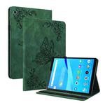 For Lenovo Tab M8 HD / M8 FHD Butterfly Flower Embossed Leather Tablet Case(Green)