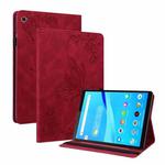 For Lenovo Tab M8 HD / M8 FHD Butterfly Flower Embossed Leather Tablet Case(Red)