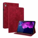 For Lenovo Tab P11 TB-J606F Butterfly Flower Embossed Leather Tablet Case(Red)