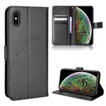 For iPhone XS Max Diamond Texture Leather Phone Case(Black)