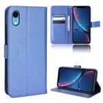 For iPhone XR Diamond Texture Leather Phone Case(Blue)