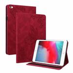 Butterfly Flower Embossed Leather Tablet Case For iPad mini 2019 / 4 / 3 / 2 / 1(Red)