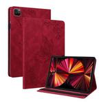 For iPad Pro 11 2022 / 2021 / 2020 / 2018 / Air 2020 10.9 Butterfly Flower Embossed Leather Tablet Case(Red)
