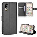 For Sharp Simple Sumaho 6 Diamond Texture Leather Phone Case(Black)