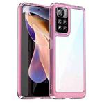 For Xiaomi Poco X4 NFC 5G Colorful Series Acrylic + TPU Phone Case(Transparent Pink)