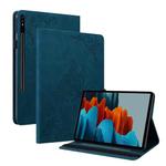 For Samsung Galaxy Tab S7 11 inch T870/SM-T875 Butterfly Flower Embossed Leather Tablet Case(Blue)