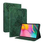 For Samsung Galaxy Tab A 10.1 2019 T510/T515 Butterfly Flower Embossed Leather Tablet Case(Green)