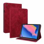 For Samsung Tab A 8.0 2019 T290/T295/T297 Butterfly Flower Embossed Leather Tablet Case(Red)