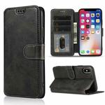 For iPhone X / XS Shockproof PU + TPU Leather Phone Case(Black)