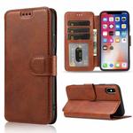 For iPhone X / XS Shockproof PU + TPU Leather Phone Case(Brown)