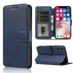 For iPhone X / XS Shockproof PU + TPU Leather Phone Case(Blue)