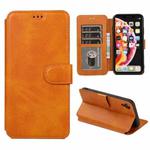 For iPhone XR Shockproof PU + TPU Leather Phone Case(Khaki)