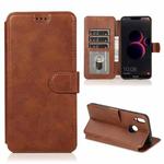 For Honor 8C Shockproof PU + TPU Leather Phone Case(Brown)