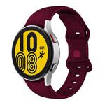 For Samsung Galaxy Watch4 Classic 42mm / Watch4 40mm Butterfly Buckle Silicone Watch Band(Wine Red)